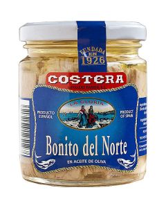White Tuna in Olive Oil and Glass Bottle, Bonito del Norte, Costera